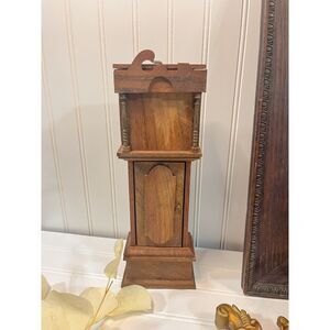 Vintage hand made wooden grandfather clock decor‎